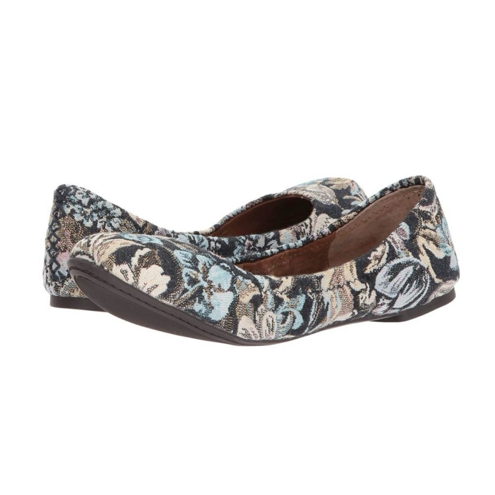 Lucky Brand Floral Print Flats Blue